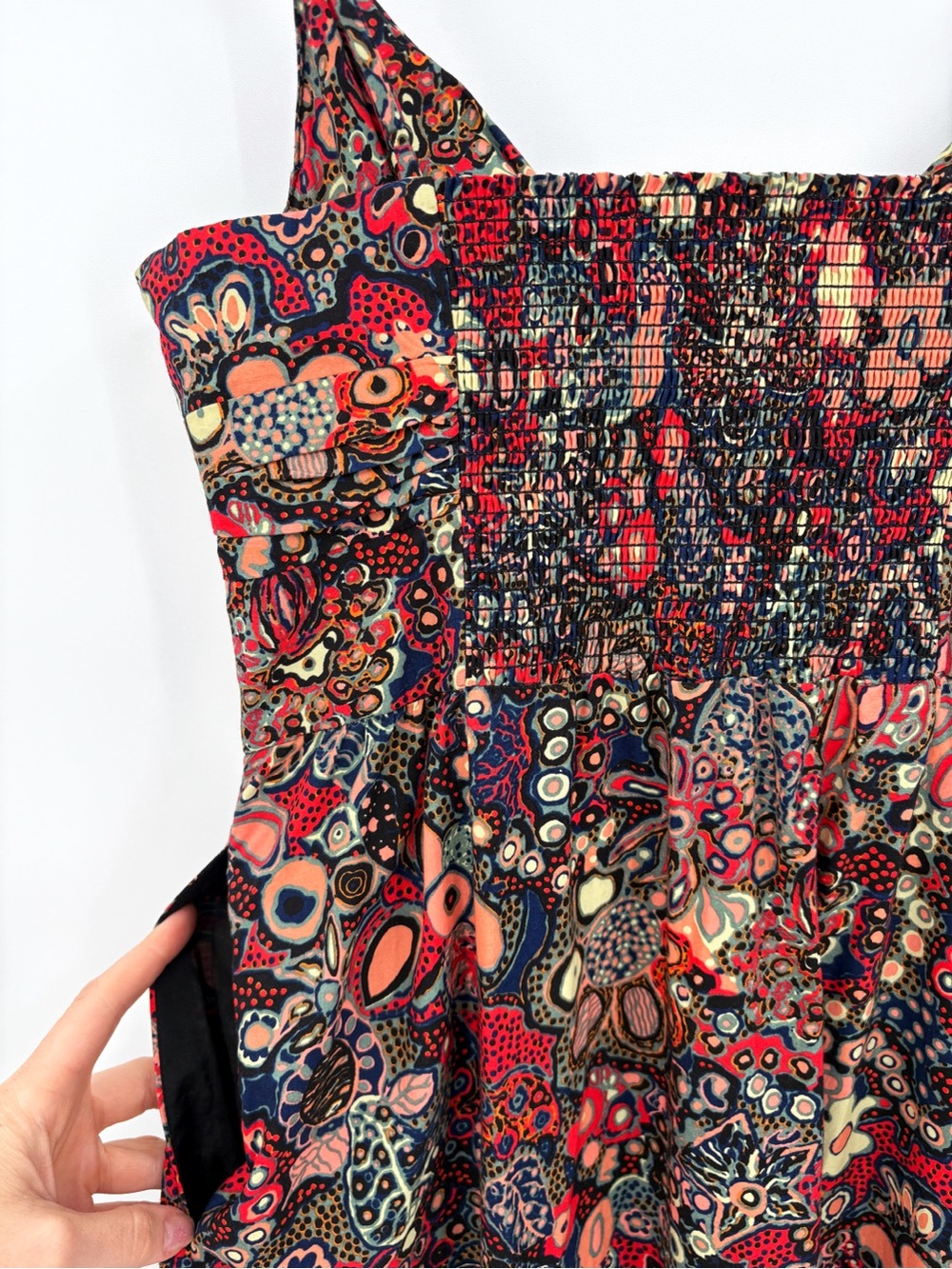 A.L.C. Laura Cotton Floral Maxi Dress Sangria Multi 6 - Picture 11 of 15